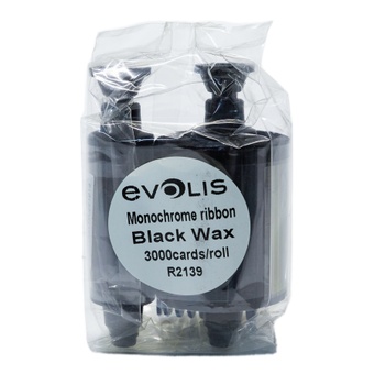 Черная монохромная лента Evolis R2139 Wax - 3000 карточек