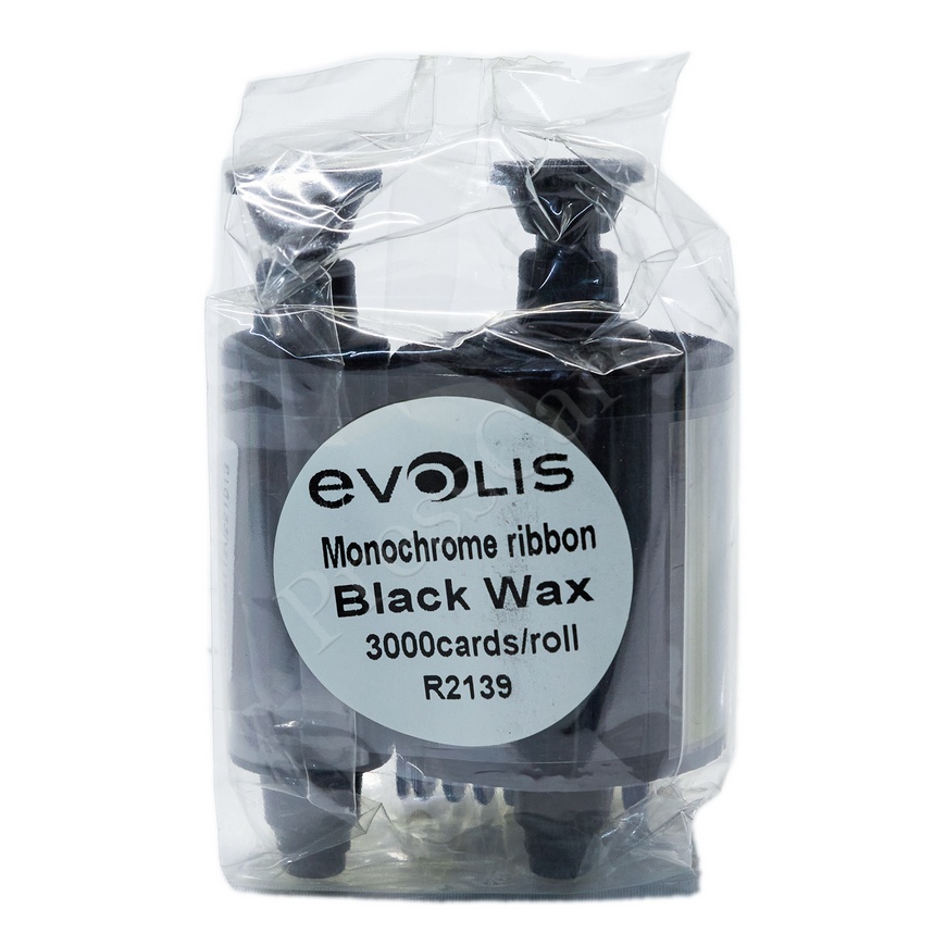 Черная монохромная лента Evolis R2139 Wax - 3000 карточек